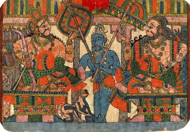 Painting depicting Vyasa and the king Janamejaya.
Paithan Style