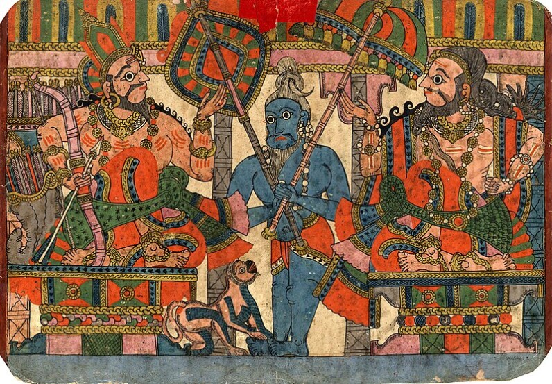 Painting depicting Vyasa and the king Janamejaya.
Paithan Style