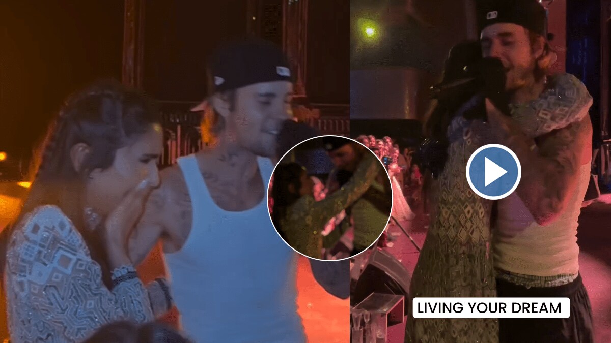 Anant Ambani Radhika merchant Sangeet famous actor's daughter hugged Justin Bieber while performing