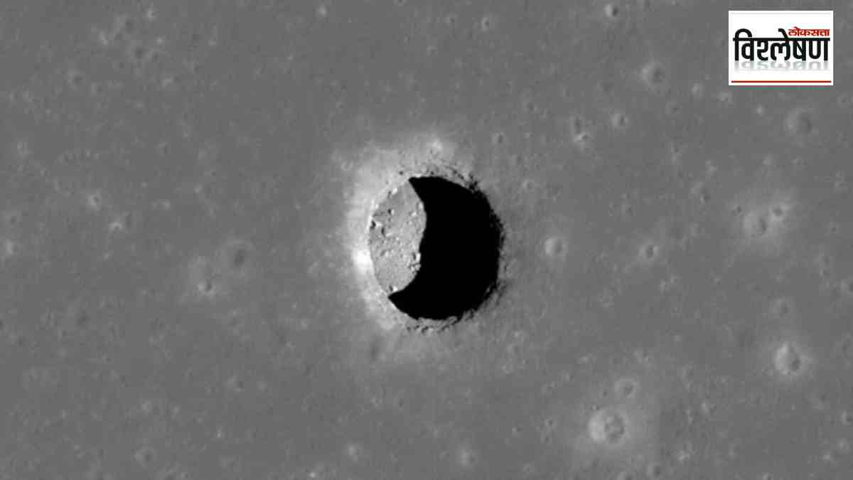 moon cave discovery, NASA, human settlements, space research center, Lunar Reconnaissance Orbiter, Mare Tranquility, human habitation, cosmic rays protection, solar emissions, meteoroid strikes, stable temperature, long-term lunar missions, water ice, lunar volcanoes, underground movements, astronaut safety, research base