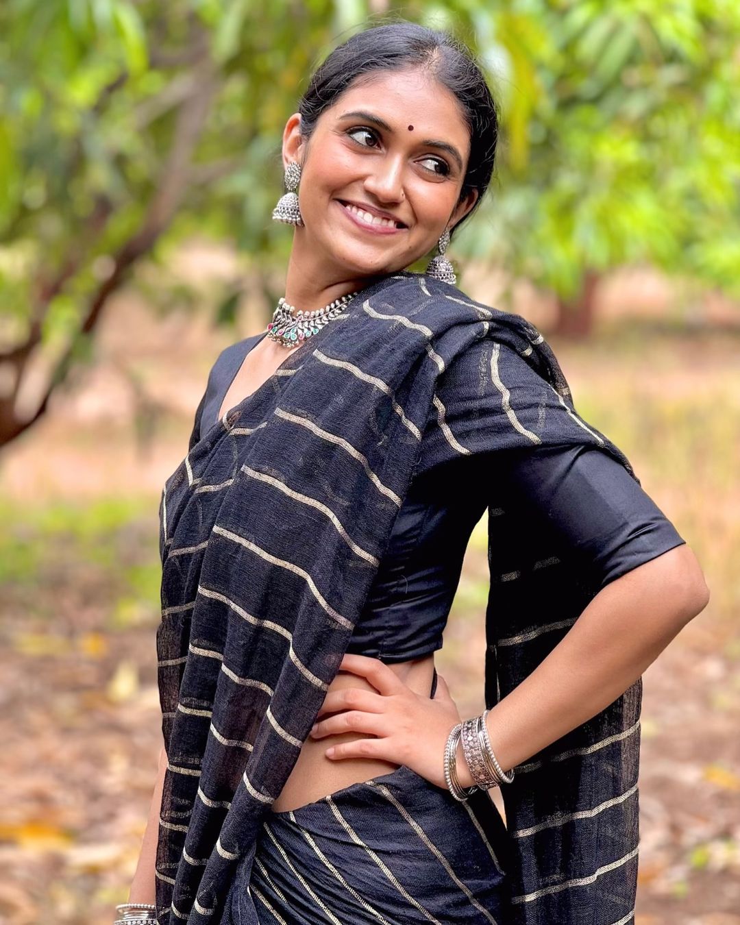 Rinku Rajguru shared photos on black saree on social media