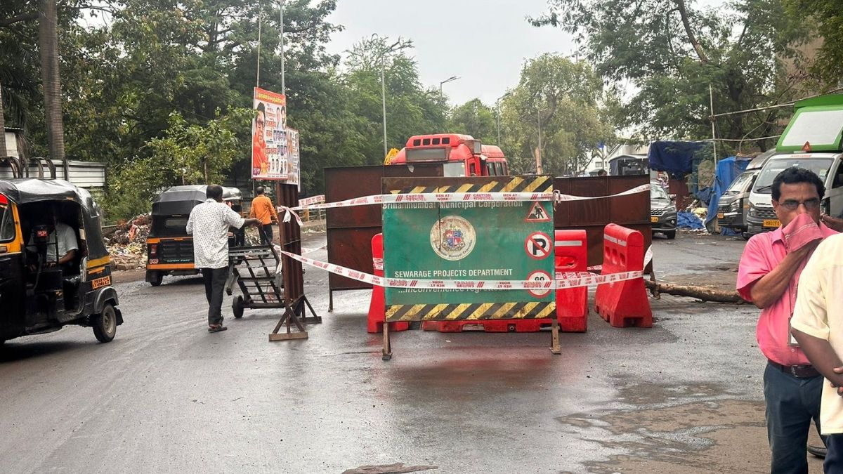 At Andheri Sahar main water channel collapsed part of water key collapsed