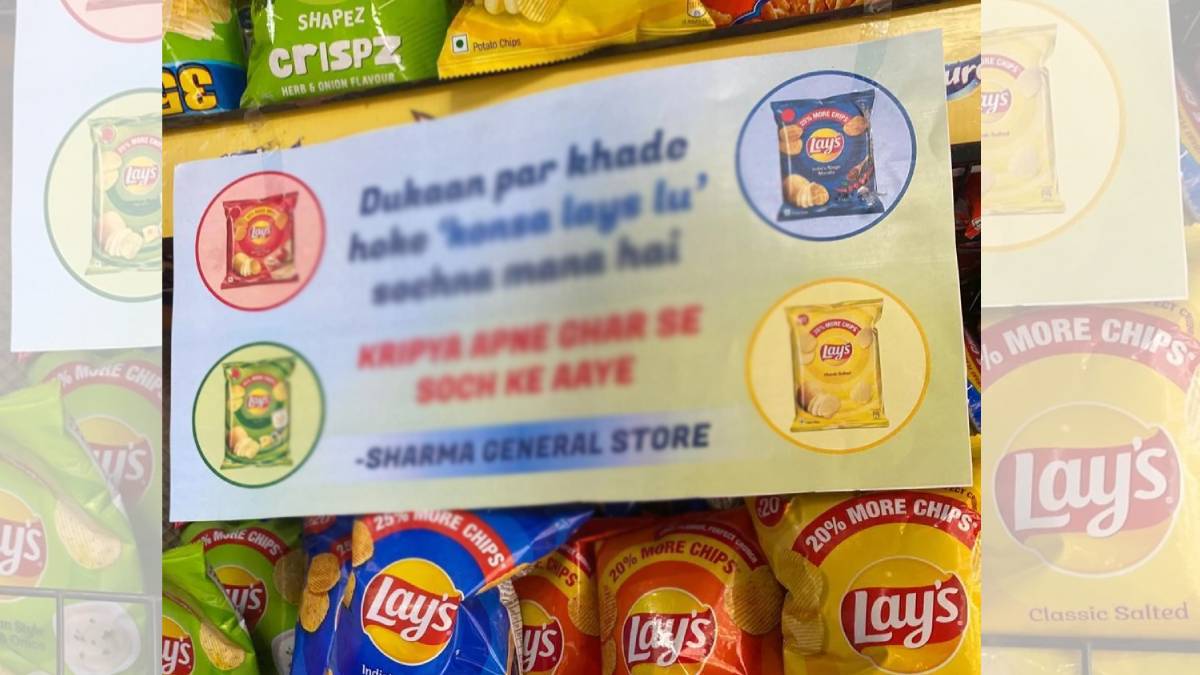 A shopkeeper put up a witty sign outside his store