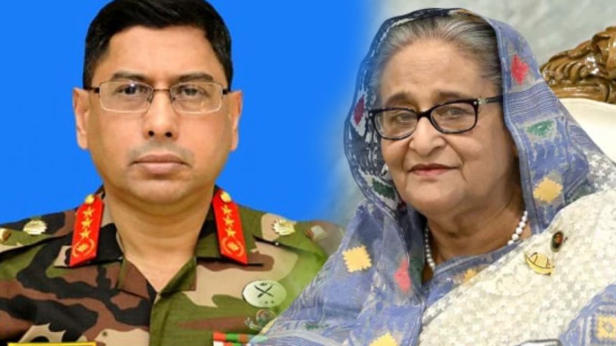 Bangladesh Army Chief Wacker-us-Zaman and Shaikh Hassina