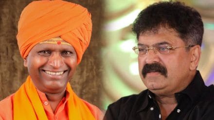 Mahant Ramgiri Maharaj and Jitendra Awhad