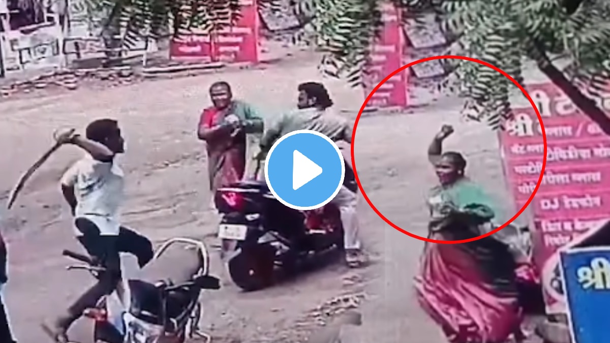 Maharashtra Kolhapur Mother Saves Son's Life, Attacked With Sword shocking CCTV