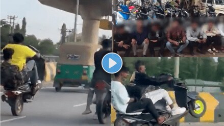 Police arrested 24 men for doing a wheeling stunt in Bangalore