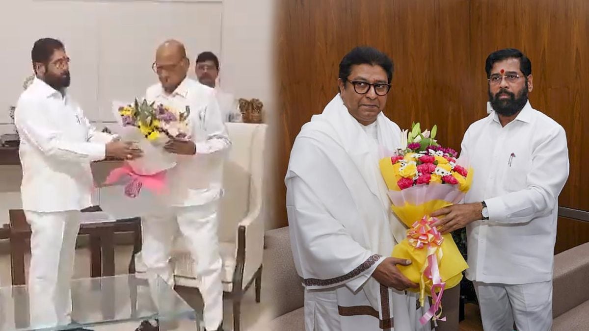 Raj Thackeray and Sharad Pawar Meets CM Eknath Shinde