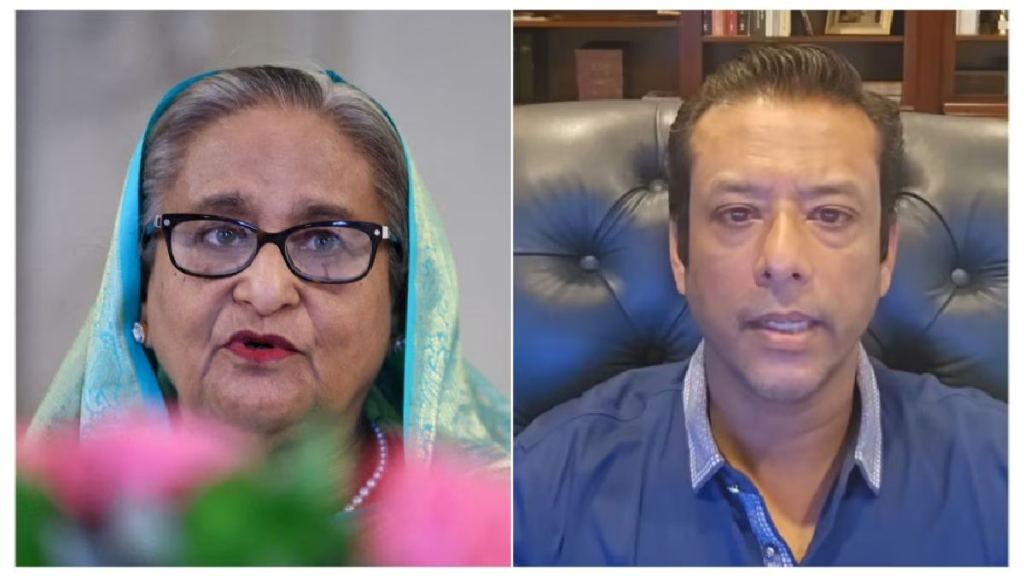 Sheikh Hasina and son Sajeeb Wazed Joy