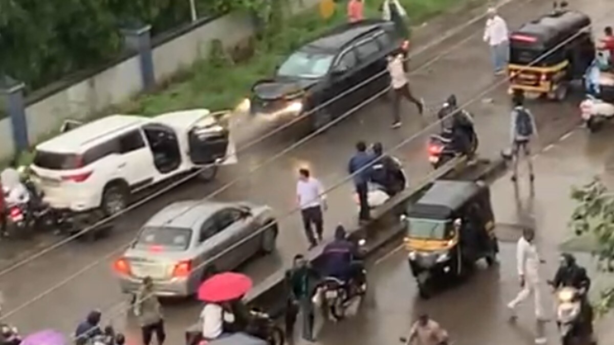 ambernath car collision video marathi news