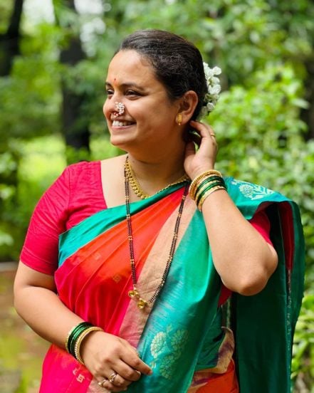 mugdha vaishampayan celebrates first mangalagaur