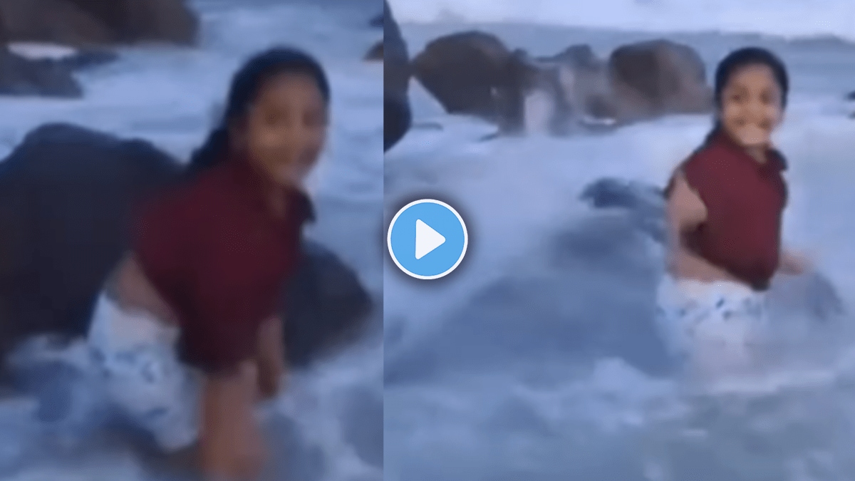 strong wave of the sea came and the mother along with the child