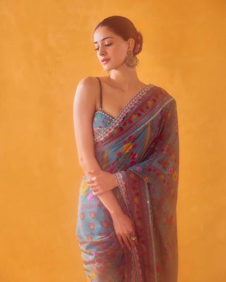Ananya panday looks stunning in mixture of traditional and western fashion
