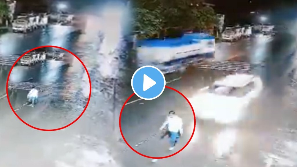 Maharashtra Hit-And-Run Video: Man Critically Injured After Being Thrown Into Air By Speeding Car In Kolhapur; Driver Flees Spot video