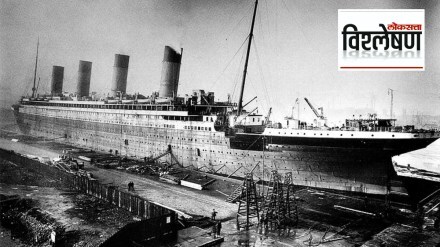 RMS Titanic under construction
