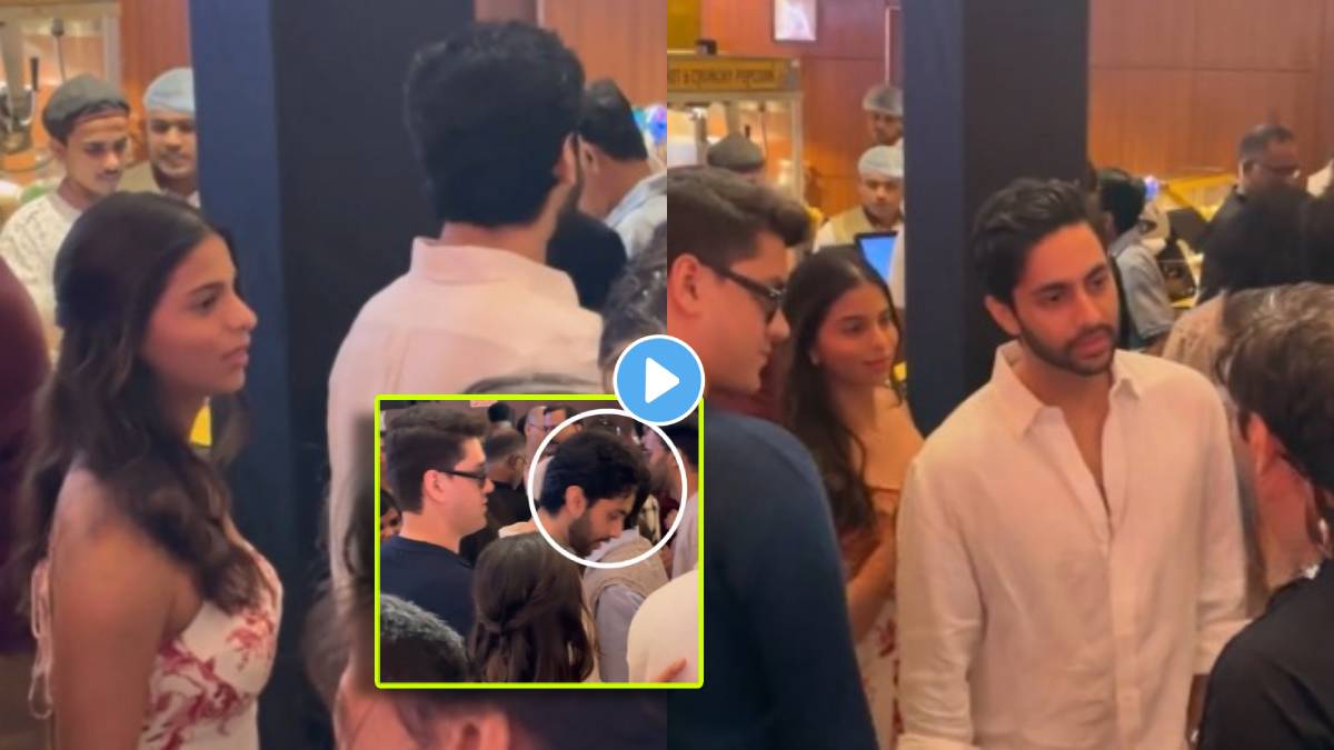 Agastya Nanda shields Suhana Khan from crowd at Call Me Bae screening video goes viral on social media