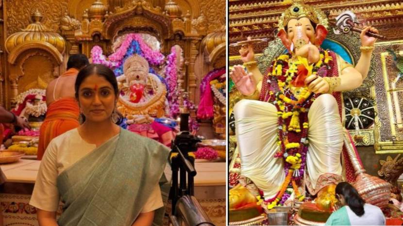 rinku rajguru at lalbaucha raja darshan