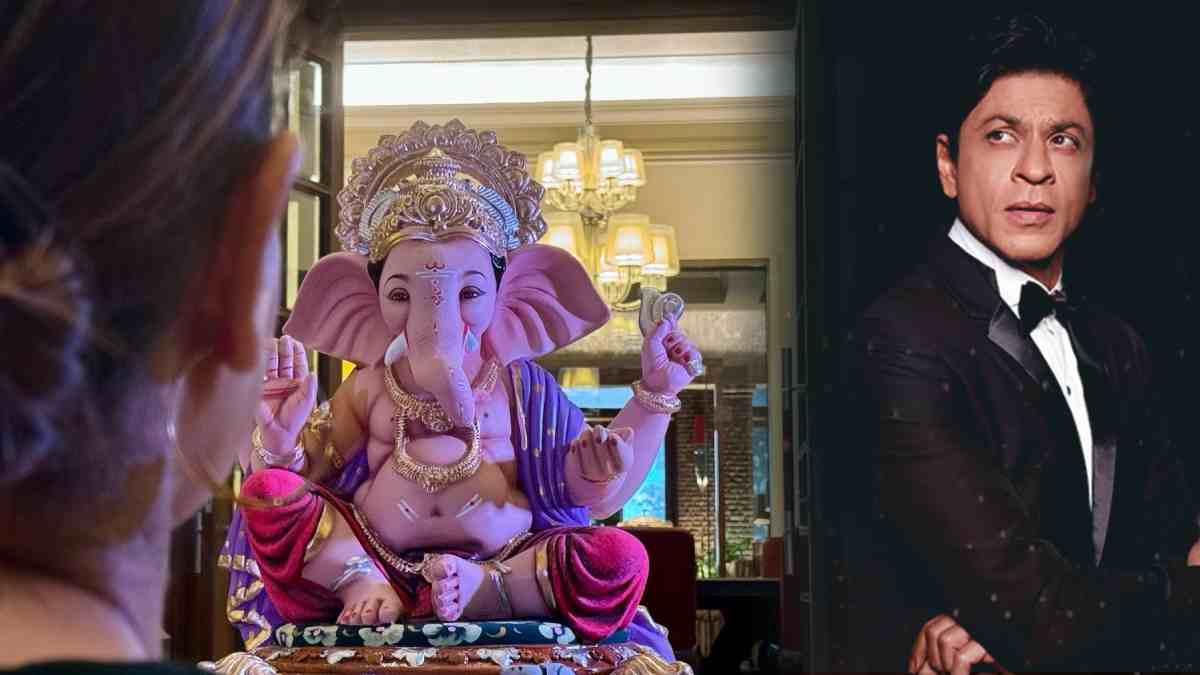 Shah Rukh Khan welcomes ganpati bappa at mannat