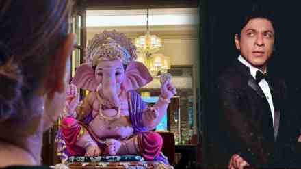 Shah Rukh Khan welcomes ganpati bappa at mannat