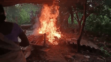 illegal liquor shop, illegal liquor shop on fire