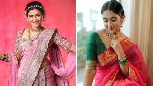Navratri 2024 Actress Pink Saree