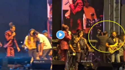 Sonu Nigam keeps singing as he dodges man charging at him during live concert video viral