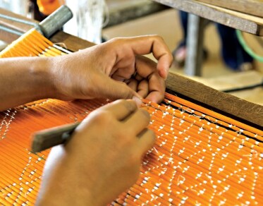 A handmade authentic ikat will always have slight irregularities, a sign of its authenticity, said Abraham & Thakore. (Source: Wikimedia Commons)