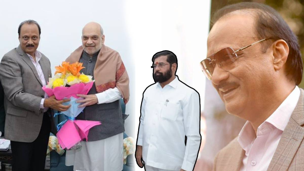 Ajit pawar and Eknath Shinde photo of Amit Shah Meeting