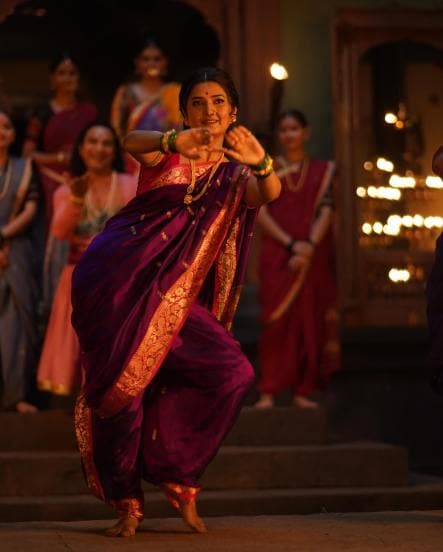 prajakta mali new photos of phullwanti movie set