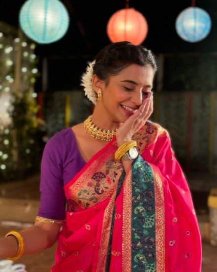 Shivani Mundhekar White Anarkali Dress Look
