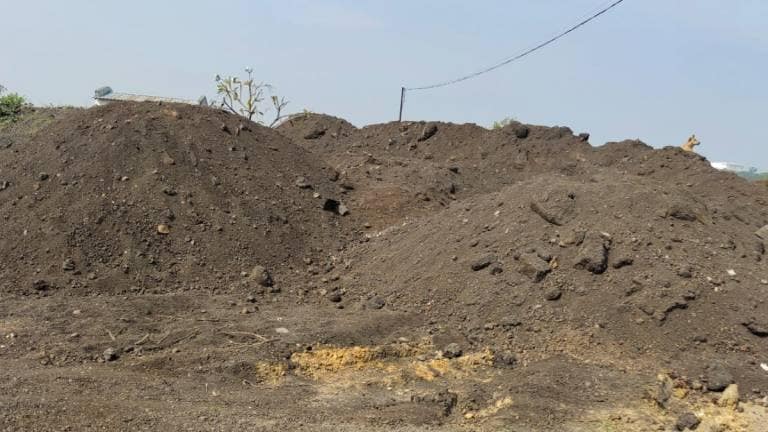 piles of fly ash of power plants in many areas of chandrapur
