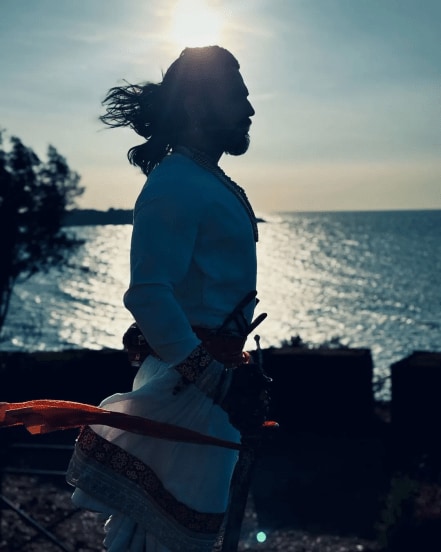 Actor Thakur Anoop Sinha shares photos on social media from the sets of Sher Sambhaji and thanks the musicians for the success of title song 