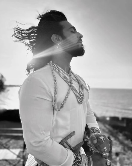 Actor Thakur Anoop Sinha shares photos on social media from the sets of Sher Sambhaji and thanks the musicians for the success of title song 