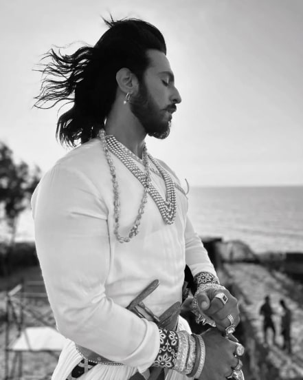Actor Thakur Anoop Sinha shares photos on social media from the sets of Sher Sambhaji and thanks the musicians for the success of title song 