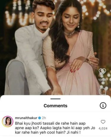 mrunal thakur commnt