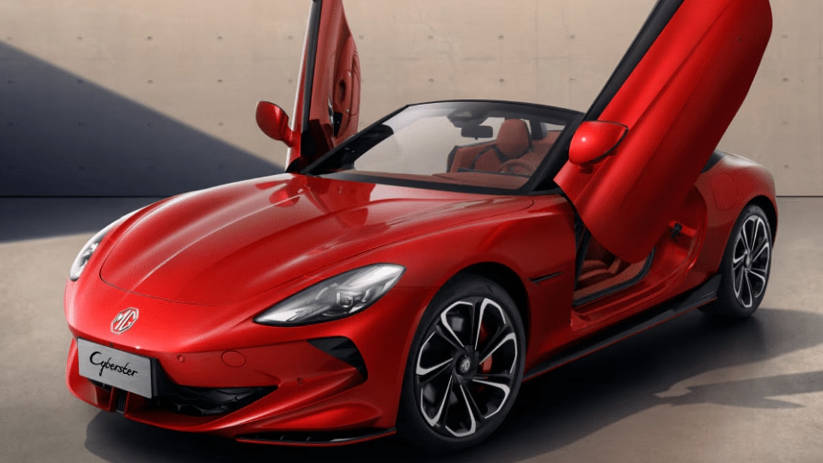 MG Select shares first look of mg cyberster with electric cissor doors