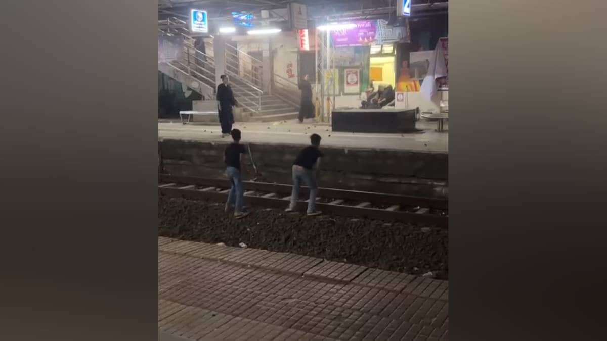Ambivli railway station , Irani area mob,