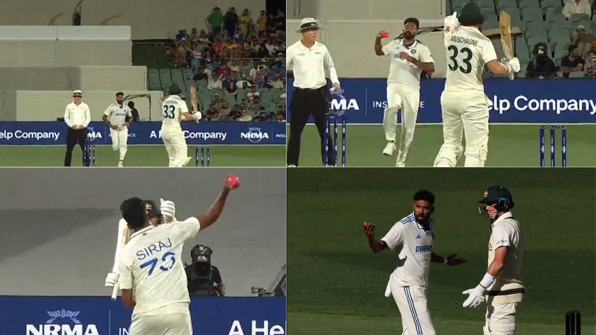 Mohammed Siraj Throws The Ball on Marnus Labuschagne in Anger IND vs AUS Adelaide Test Watch Video
