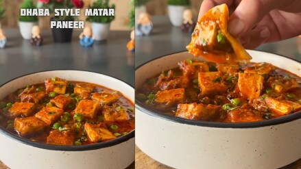 dhaba style matar paneer recipe