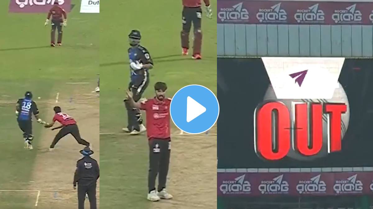 BPL 2025 Mahedi Hasan obstructing the field wicket