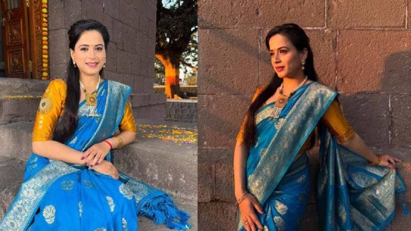 Prajakta Gaikwad visited thanjavur big temple in tamilnadu