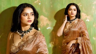 Shivali Parab Golden Saree Look