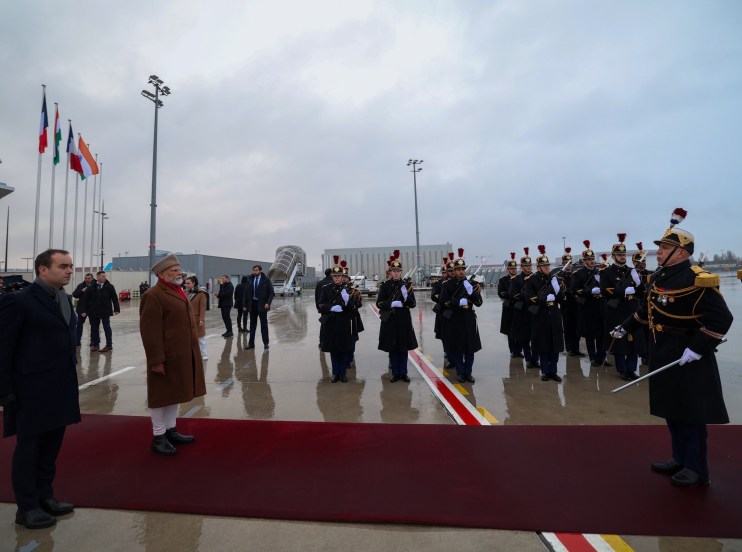 Prime Minister Narendra Modi in Paris, Modi arrives in Paris for AI Summit