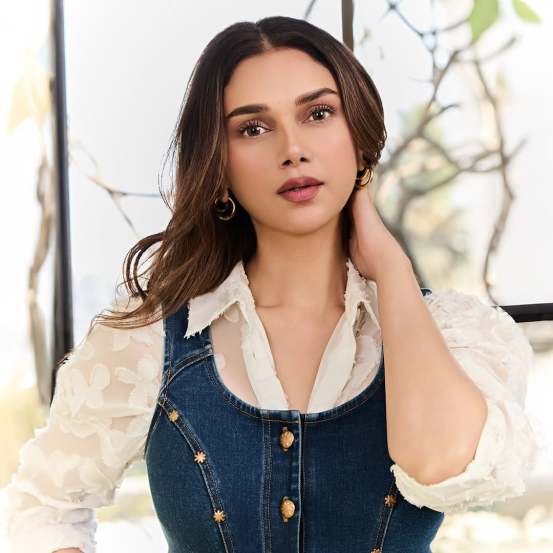 Aditi Rao Hydari shares pictures on social media in blue denim jumpsuit for an interview