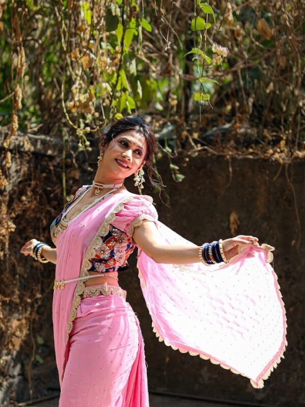 Yogita Chavan Pink Nauvari Saree