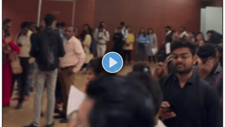 A video is going viral of a company recruiting for a position, but a crowd of unemployed youth is gathering for it.