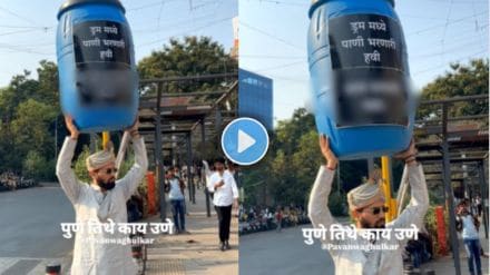 A young man's in pune funny video on a drum