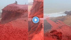 Blood rain : इराणमध्ये पडतोय ‘रक्ताचा पाऊस’? लाल झालेल्या समुद्राच्या लाटांचा Video Viral, काय नेमकं आहे कारण?