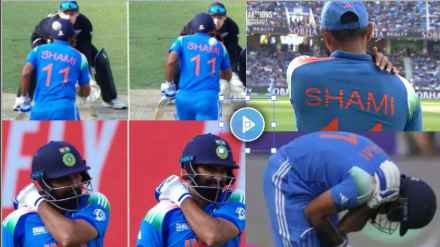 IND vs NZ Mitchell Santner Throws Ball at Mohammed Shami Bowling Shoulder while taking run video