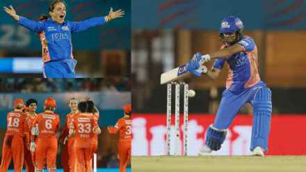 MI beat GG by 9 Runs Harmanpreet Kaur Fifty Amelia Kerr 3 wickets Bharati Fulmali 61 Runs